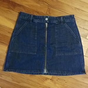 Madewell zip jean mini skirt